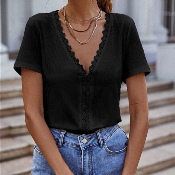 Plunging Neck Tee - Picture 3 of 3